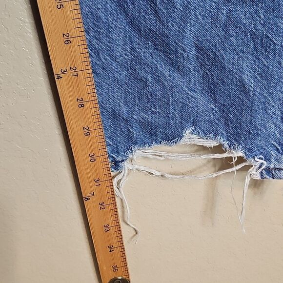 American Eagle 14 Long 90s Straight Distressed Blue Jeans - Picture 8 of 10